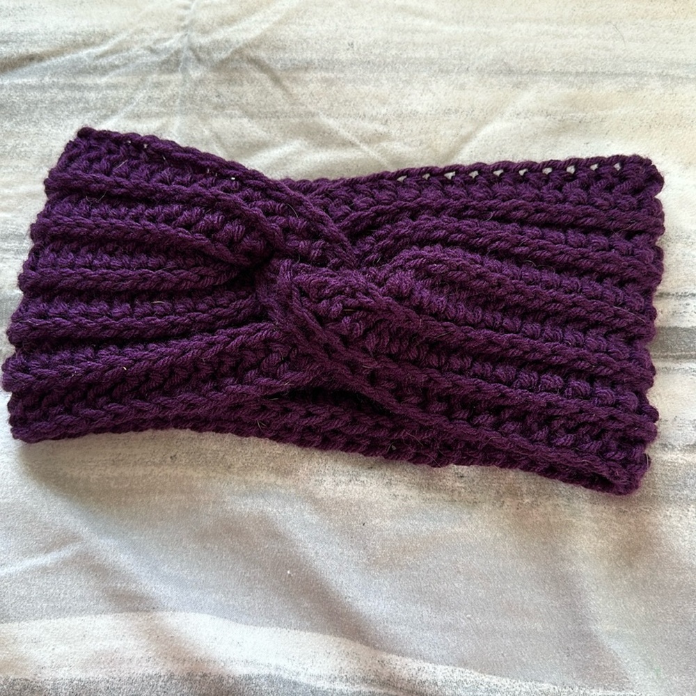 Crochet Twist Ribbed Headband ear warmer, Holiday gift